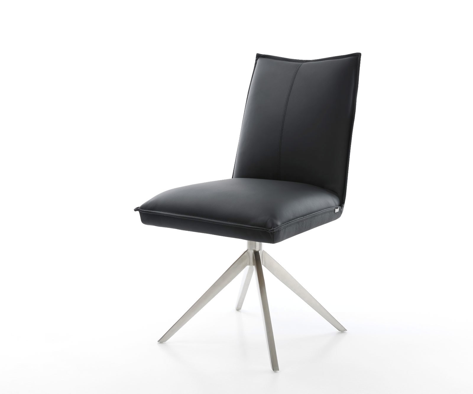 Drehstuhl Lelio-Flex Echt-Leder Schwarz Kreuzgestell breit Edelstahl 360° drehbar Wippfunktion Taschenfederkern Drehstuhl Lelio-Flex Echt-Leder Schwarz Kreuzgestell breit Edelstahl 360° drehbar Wippfunktion Taschenfederkern von DELIFE