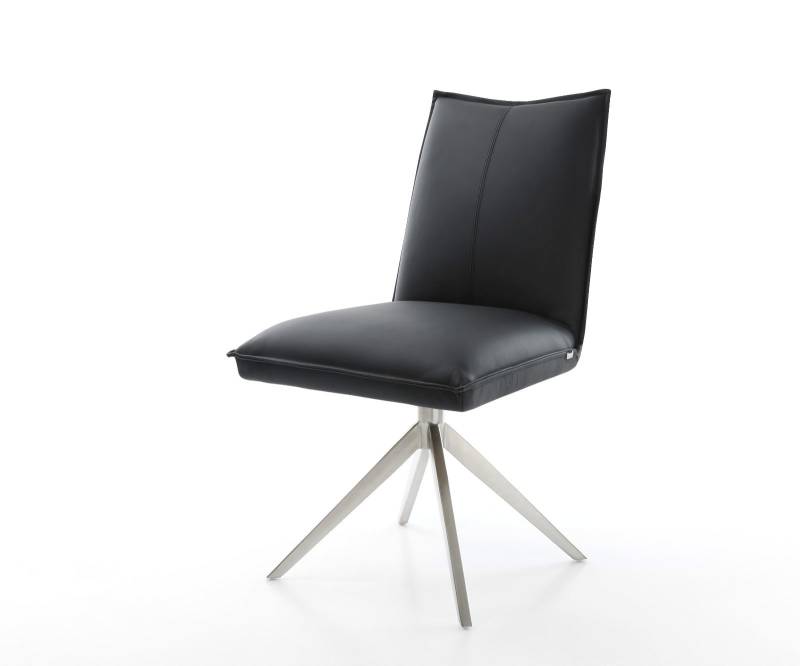Drehstuhl Lelio-Flex Echt-Leder Schwarz Kreuzgestell breit Edelstahl 360° drehbar Wippfunktion Taschenfederkern Drehstuhl Lelio-Flex Echt-Leder Schwarz Kreuzgestell breit Edelstahl 360° drehbar Wippfunktion Taschenfederkern von DELIFE