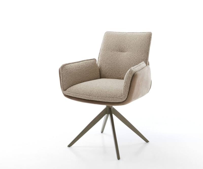 Drehstuhl Nela-Flex Materialmix Schlamm Kreuzgestell breit Effektfinish Titan 360° drehbar Wippfunktion Drehstuhl Nela-Flex Materialmix Schlamm Kreuzgestell breit Effektfinish Titan 360° drehbar Wippfunktion von DELIFE