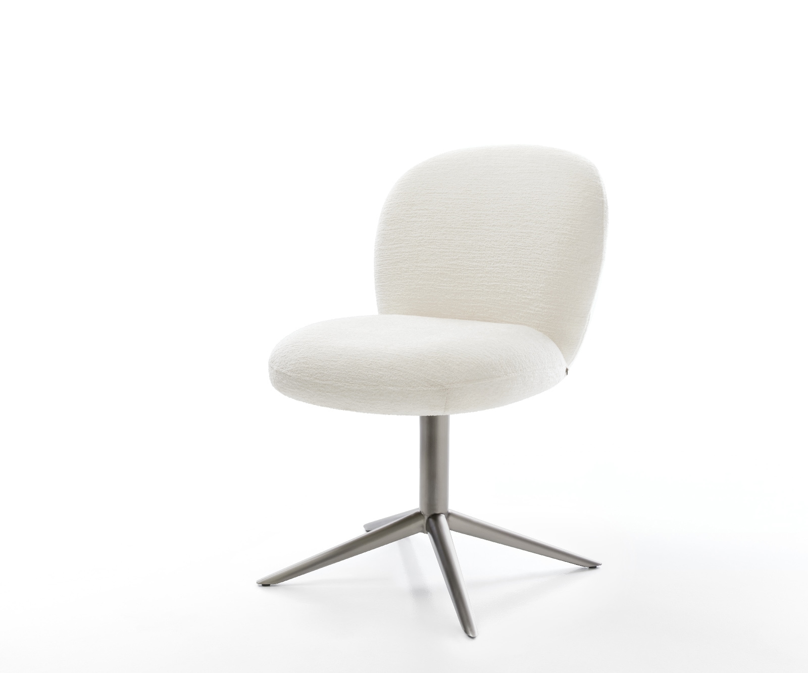 Drehstuhl Nube-Flex Bouclé Soft Beige Fußkreuz Graphit 360° drehbar Wippfunktion Taschenfederkern von DELIFE