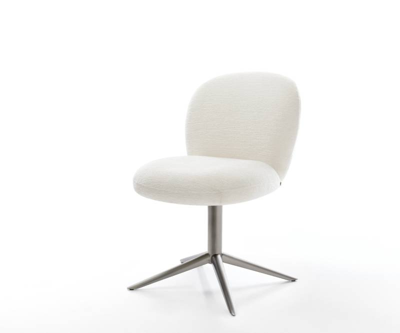 Drehstuhl Nube-Flex Bouclé Soft Beige Fußkreuz Graphit 360° drehbar Wippfunktion Taschenfederkern von DELIFE