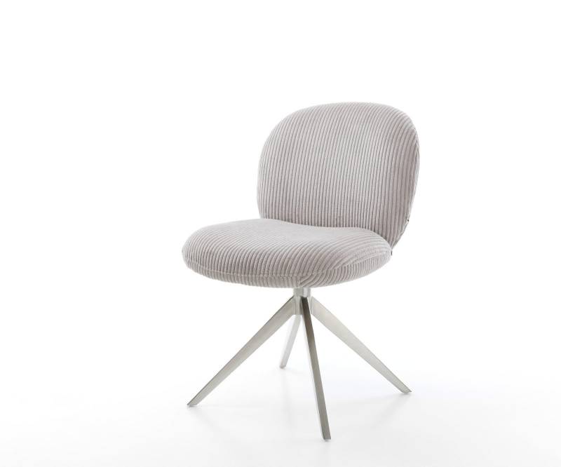 Drehstuhl Nube-Flex Cord Silbergrau Kreuzgestell breit Edelstahl 360° drehbar Wippfunktion Taschenfederkern Drehstuhl Nube-Flex Cord Silbergrau Kreuzgestell breit Edelstahl 360° drehbar Wippfunktion Taschenfederkern von DELIFE