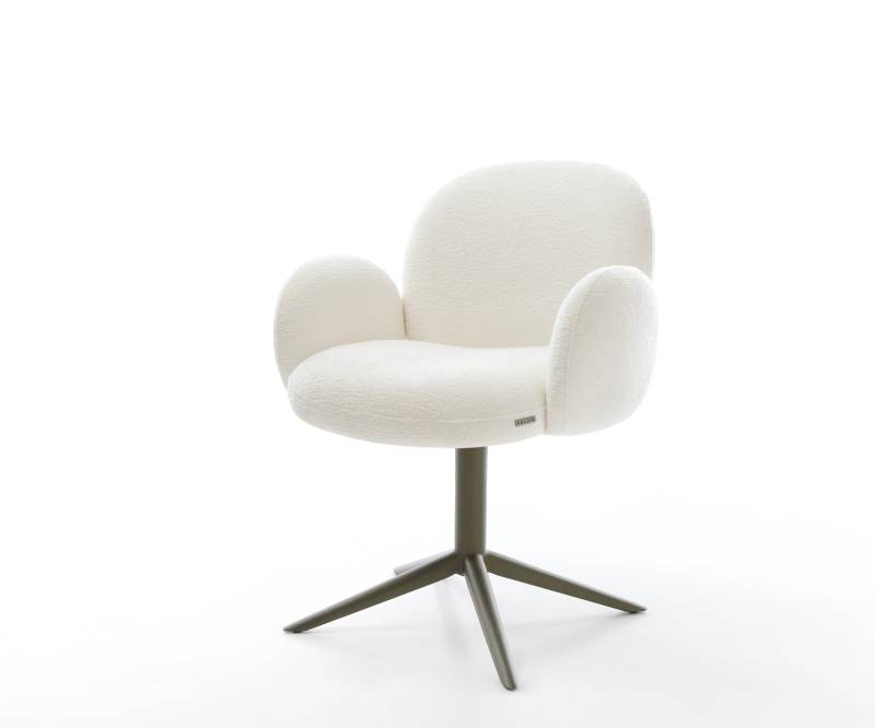Drehstuhl Nube-Flex mit Armlehnen Bouclé Soft Beige Fußkreuz Effektfinish Titan 360° drehbar Wippfunktion Taschenfederkern Drehstuhl Nube-Flex mit Armlehnen Bouclé Soft Beige Fußkreuz Effektfinish Titan 360° drehbar Wippfunktion Taschenfederkern von DELIFE