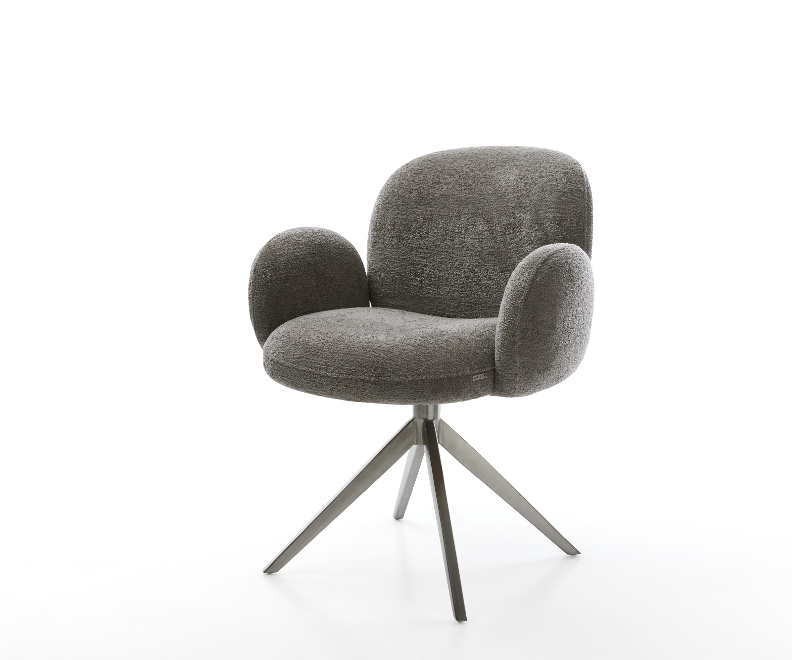 Drehstuhl Nube-Flex mit Armlehnen Bouclé Soft Schlamm Kreuzgestell breit Graphit 360° drehbar Wippfunktion Taschenfederkern Drehstuhl Nube-Flex mit Armlehnen Bouclé Soft Schlamm Kreuzgestell breit Graphit 360° drehbar Wippfunktion Taschenfederkern von DELIFE