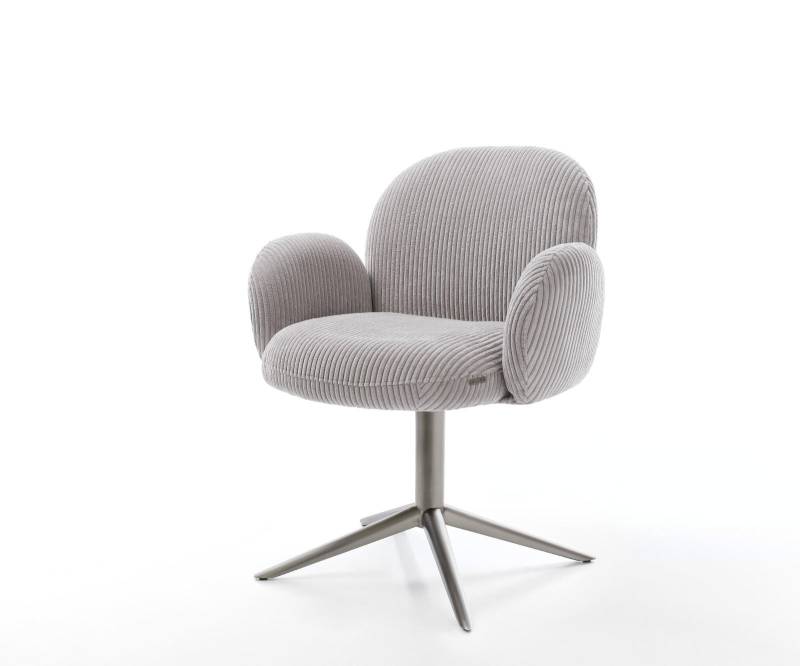 Drehstuhl Nube-Flex mit Armlehnen Cord Silbergrau Fußkreuz Graphit 360° drehbar Wippfunktion Taschenfederkern Drehstuhl Nube-Flex mit Armlehnen Cord Silbergrau Fußkreuz Graphit 360° drehbar Wippfunktion Taschenfederkern von DELIFE