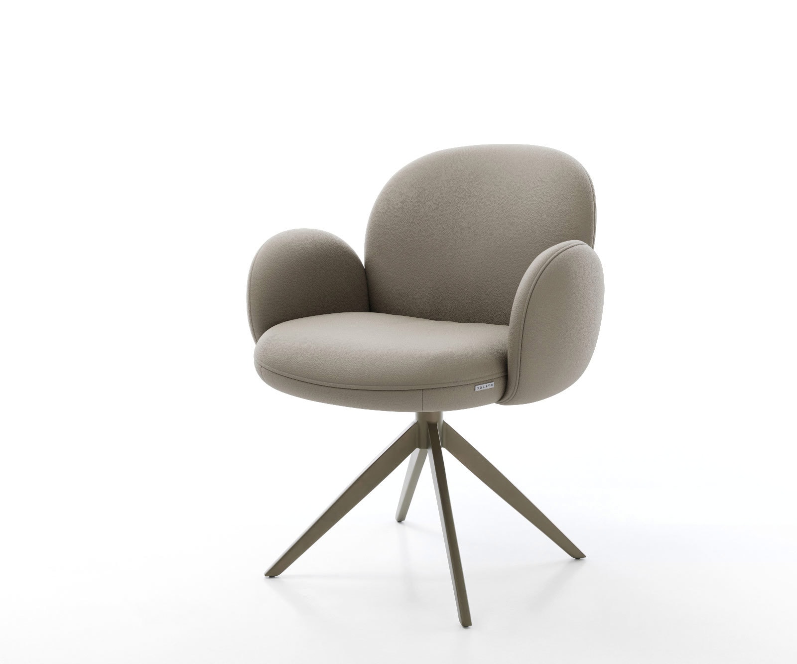 Drehstuhl Nube-Flex mit Armlehnen Echt-Leder Schlamm Kreuzgestell breit Effektfinish Titan 360° drehbar Wippfunktion Taschenfederkern Drehstuhl Nube-Flex mit Armlehnen Echt-Leder Schlamm Kreuzgestell breit Effektfinish Titan 360° drehbar Wippfunktion Taschenfederkern von DELIFE