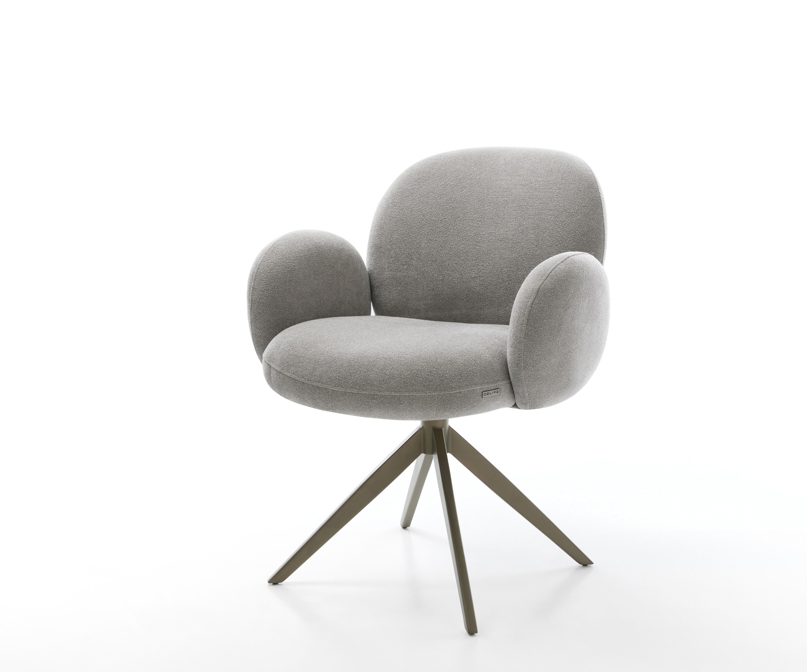 Drehstuhl Nube-Flex mit Armlehnen Strukturstoff Soft Grau Kreuzgestell breit Effektfinish Titan 360° drehbar Wippfunktion Taschenfederkern Drehstuhl Nube-Flex mit Armlehnen Strukturstoff Soft Grau Kreuzgestell breit Effektfinish Titan 360° drehbar Wippfunktion Taschenfederkern von DELIFE