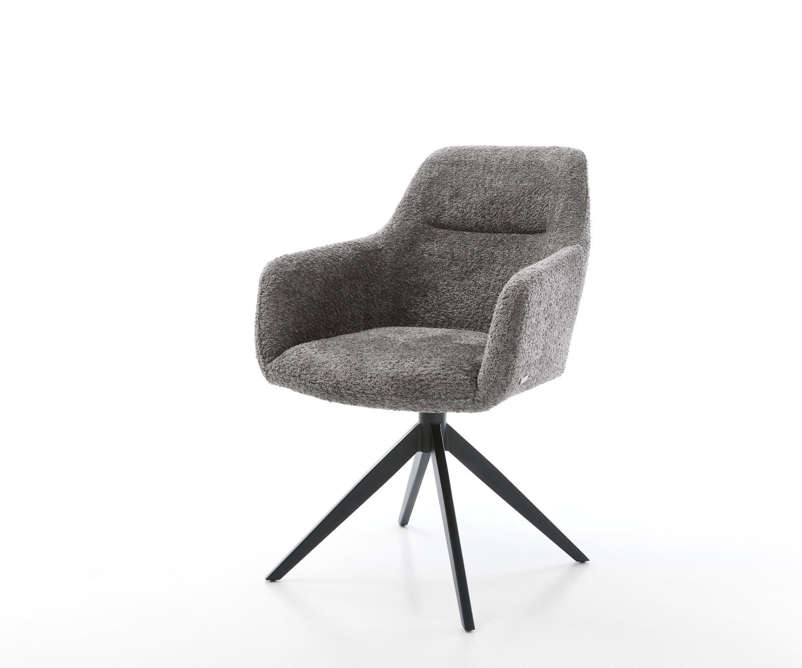 Drehstuhl Pejo-Flex Bouclé Grau Kreuzgestell breit Schwarz 360° drehbar Wippfunktion Drehstuhl Pejo-Flex Bouclé Grau Kreuzgestell breit Schwarz 360° drehbar Wippfunktion von DELIFE