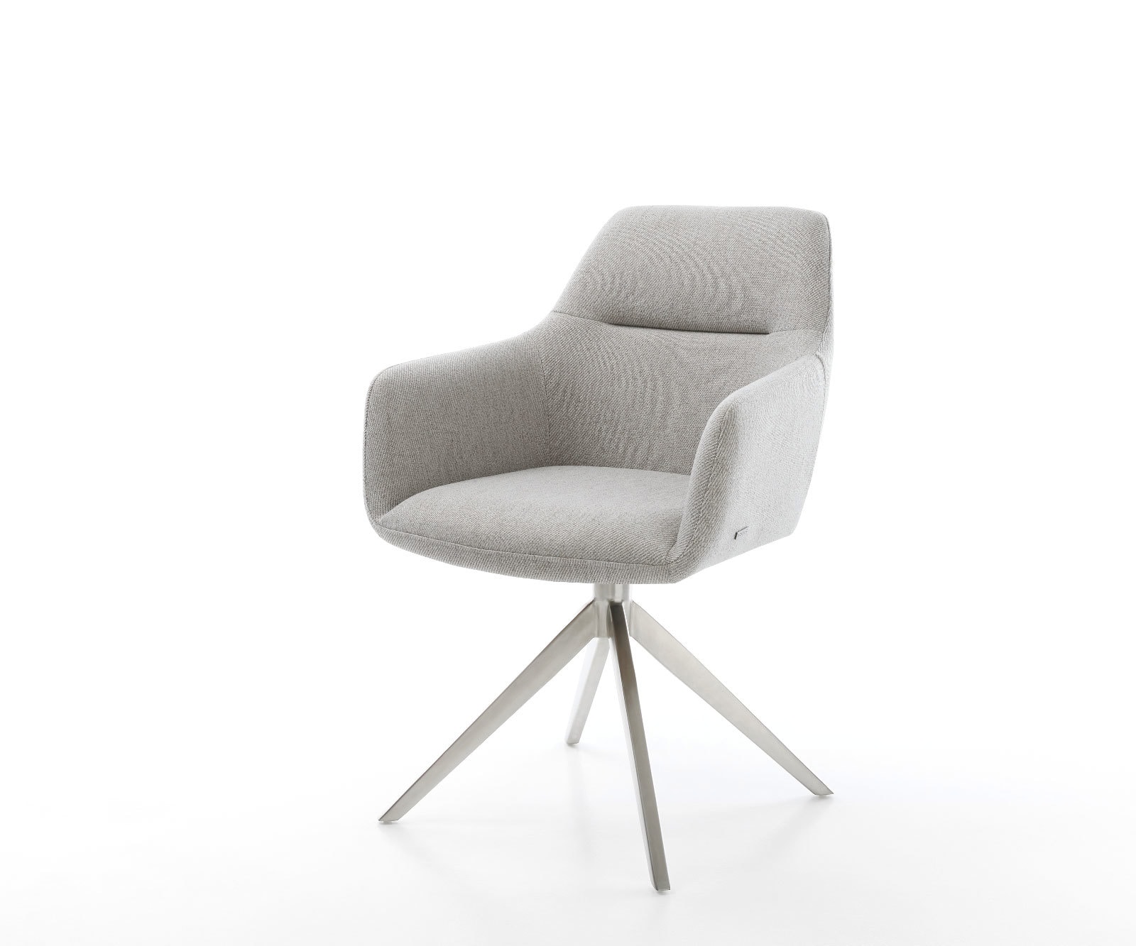 Drehstuhl Pejo-Flex Stripes Hellgrau Kreuzgestell breit Edelstahl 360° drehbar Wippfunktion von DELIFE