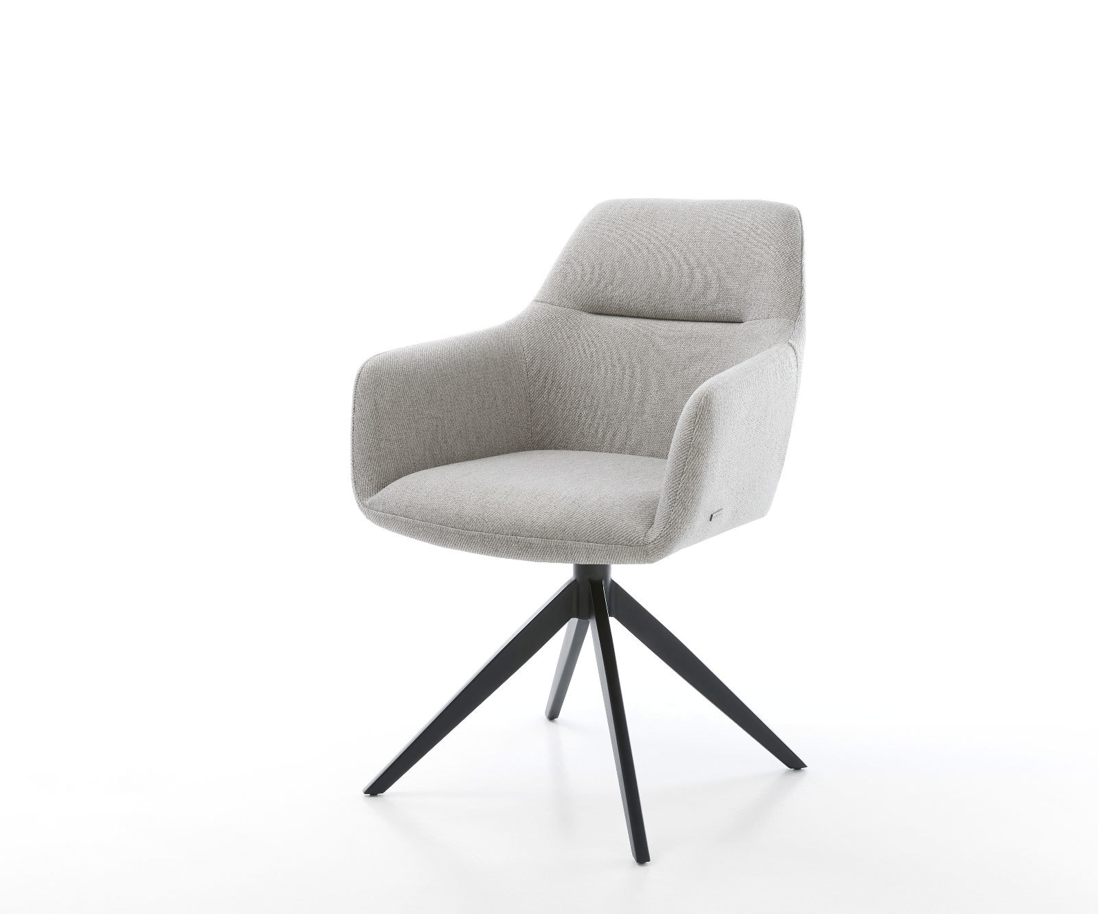 Drehstuhl Pejo-Flex Stripes Hellgrau Kreuzgestell breit Schwarz 360° drehbar Wippfunktion von DELIFE