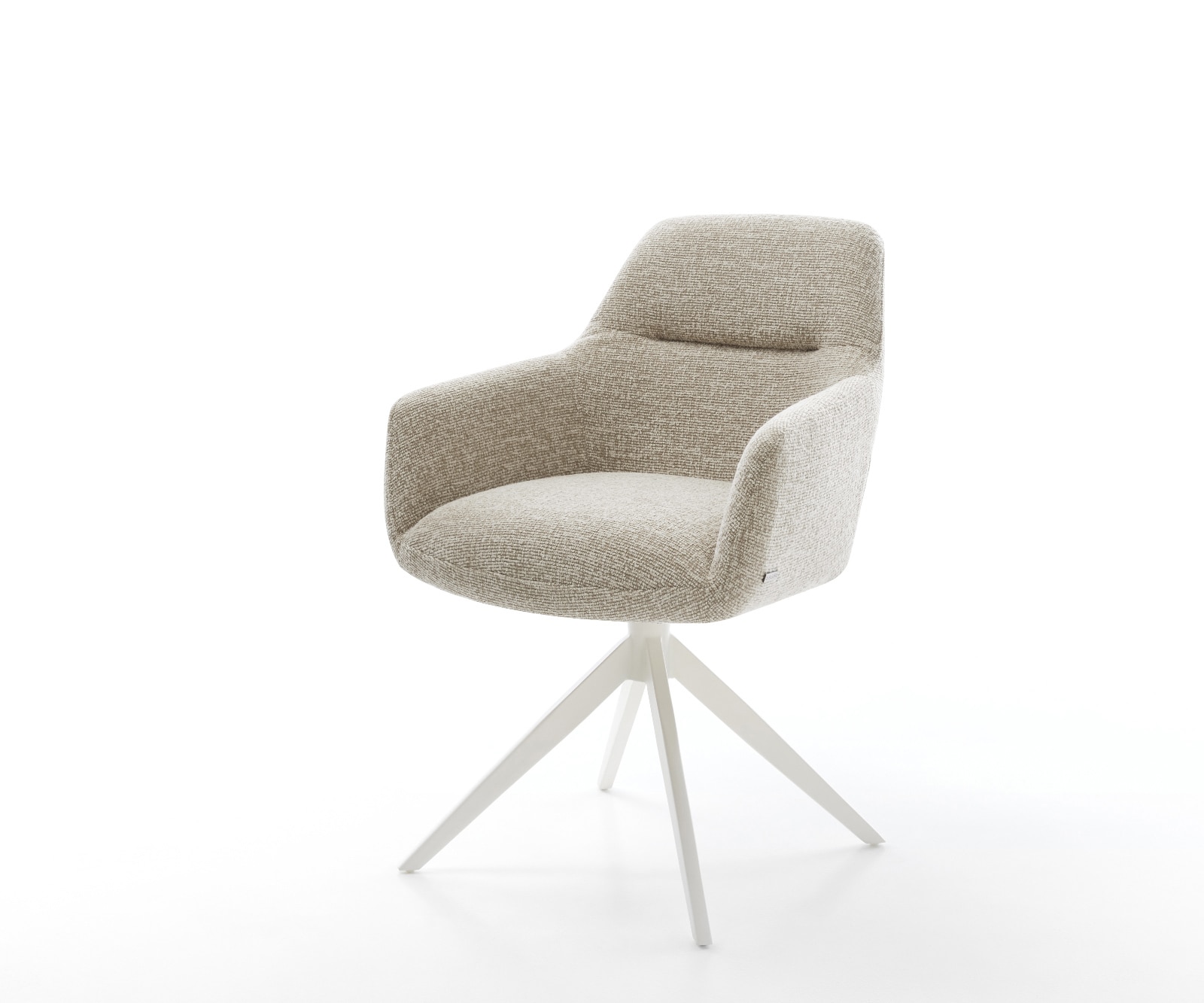 Drehstuhl Pejo-Flex Webstoff Soft Beige Kreuzgestell breit Weiß 360° drehbar Wippfunktion Taschenfederkern Drehstuhl Pejo-Flex Webstoff Soft Beige Kreuzgestell breit Weiß 360° drehbar Wippfunktion Taschenfederkern von DELIFE