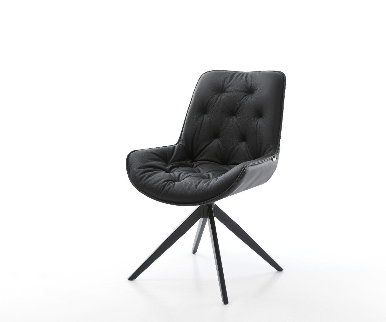 Drehstuhl Taimi-Flex Echt-Leder Schwarz Kreuzgestell breit Schwarz 360° drehbar Wippfunktion Drehstuhl Taimi-Flex Echt-Leder Schwarz Kreuzgestell breit Schwarz 360° drehbar Wippfunktion von DELIFE