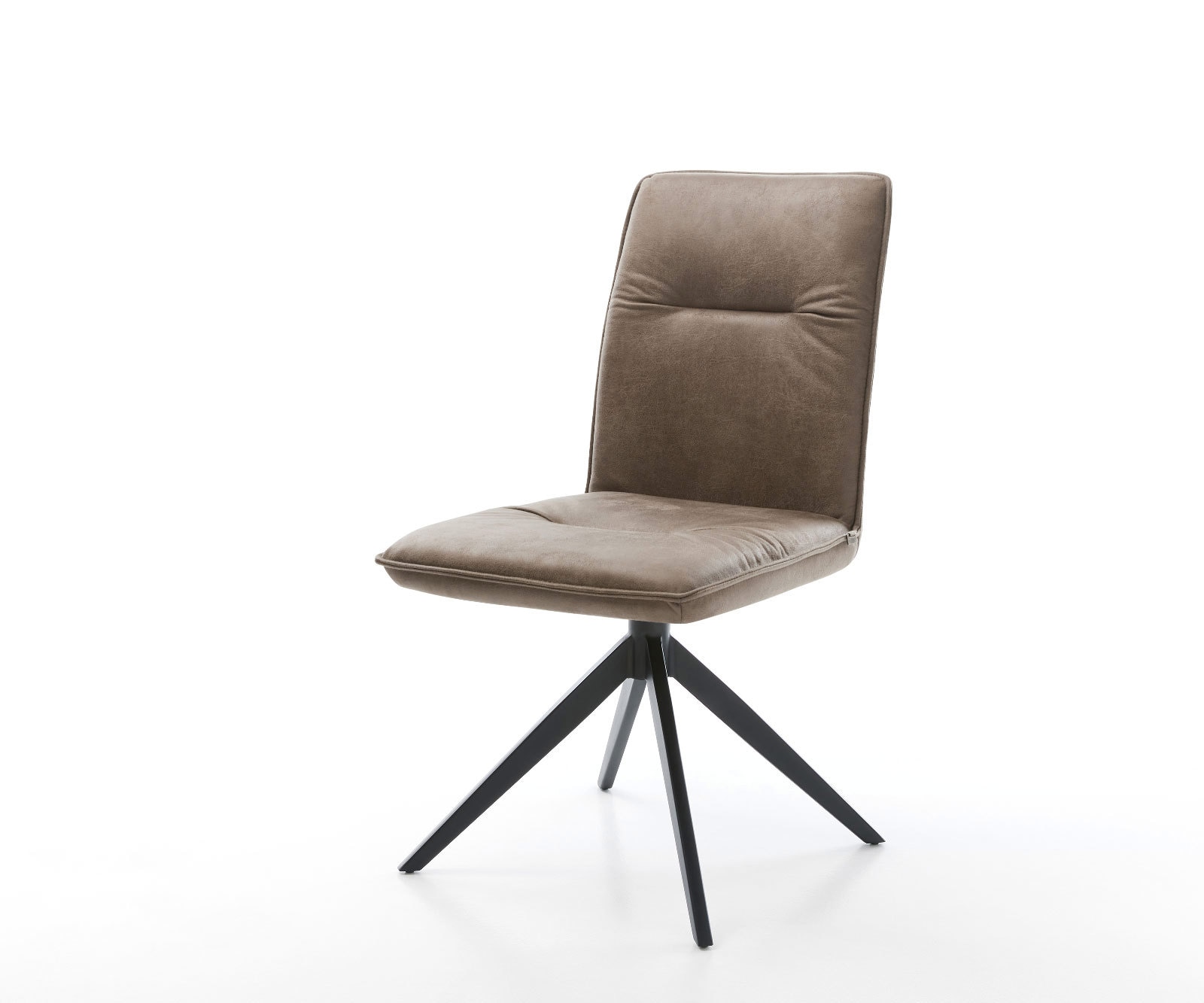 Drehstuhl Vinjo-Flex Mikrofaser Taupe Vintage Kreuzgestell breit Schwarz 360° drehbar Wippfunktion Drehstuhl Vinjo-Flex Mikrofaser Taupe Vintage Kreuzgestell breit Schwarz 360° drehbar Wippfunktion von DELIFE