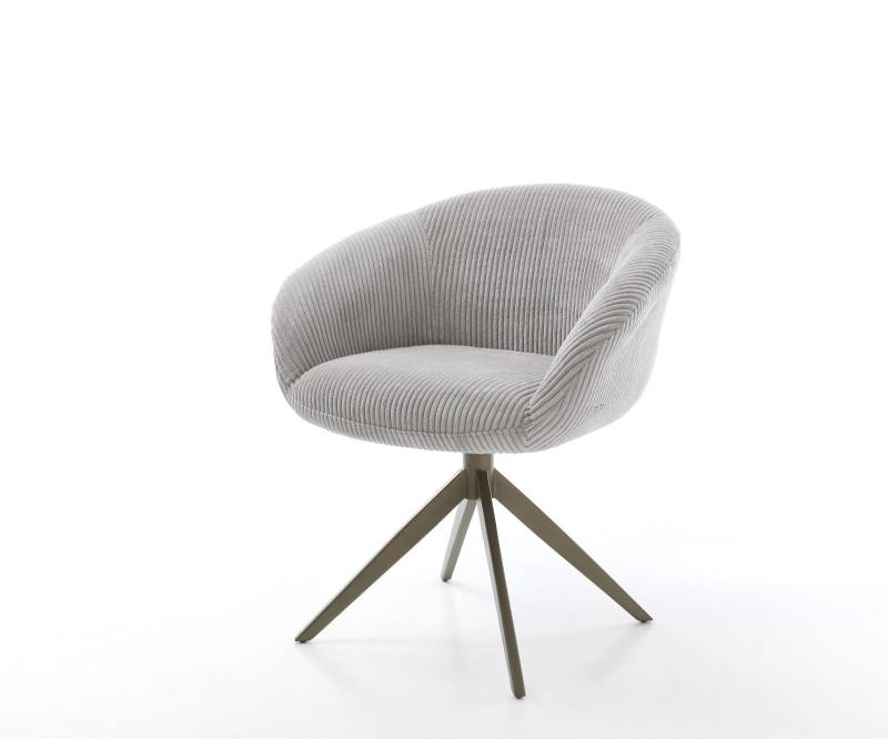 Drehstuhl Vinka-Flex mit Armlehnen Cord Silbergrau Kreuzgestell breit Effektfinish Titan 360° drehbar Wippfunktion Taschenfederkern Drehstuhl Vinka-Flex mit Armlehnen Cord Silbergrau Kreuzgestell breit Effektfinish Titan 360° drehbar Wippfunktion Taschenfederkern von DELIFE