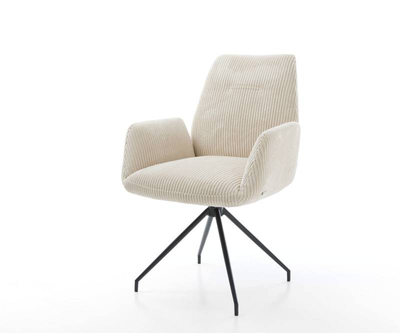 Esszimmerstuhl Zoa-Flex Cord Beige Kreuzgestell konisch Schwarz Taschenfederkern Esszimmerstuhl Zoa-Flex Cord Beige Kreuzgestell konisch Schwarz Taschenfederkern von DELIFE