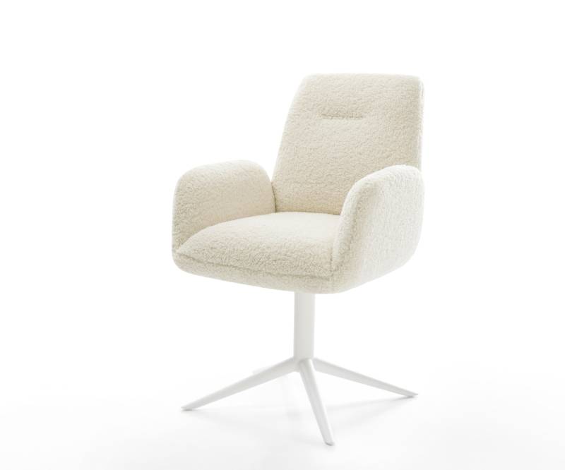 Drehstuhl Zoa-Flex Teddystoff Beige Fußkreuz Weiß 360° drehbar Wippfunktion Taschenfederkern Drehstuhl Zoa-Flex Teddystoff Beige Fußkreuz Weiß 360° drehbar Wippfunktion Taschenfederkern von DELIFE