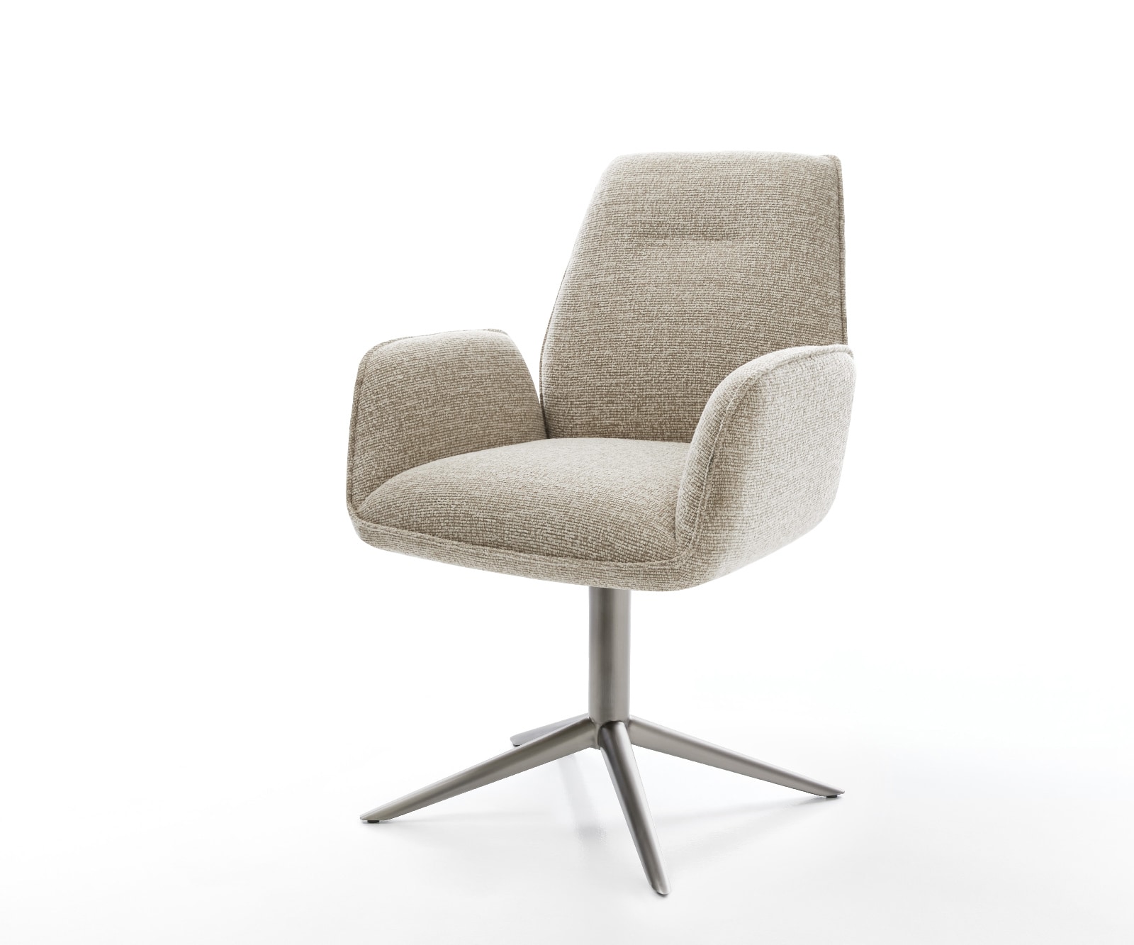 Drehstuhl Zoa-Flex Webstoff Soft Beige Fußkreuz Graphit 360° drehbar Wippfunktion Taschenfederkern von DELIFE