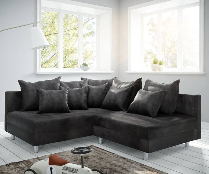 Ecksofa Clovis Anthrazit Antik Optik Ottomane Links Modulsofa von DELIFE