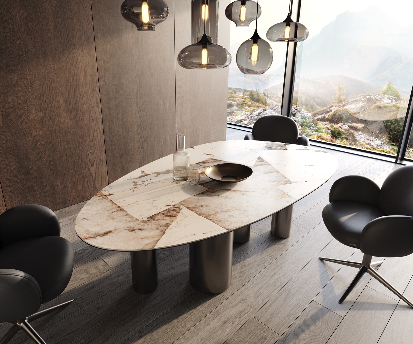 Esstisch Edge Oval 220x120 Keramik Iris FMG Patagonia Lappato Pilier Edelstahl Graphit Esstisch Edge Oval 220x120 Keramik Iris FMG Patagonia Lappato Pilier Edelstahl Graphit von DELIFE