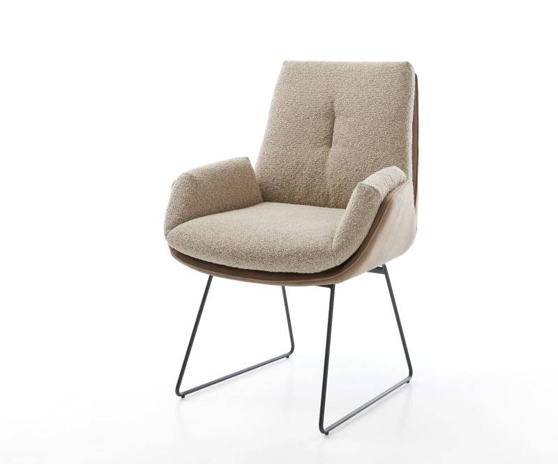 Esszimmerstuhl Clea-Flex Materialmix Schlamm Kufengestell Schwarz Esszimmerstuhl Clea-Flex Materialmix Schlamm Kufengestell Schwarz von DELIFE