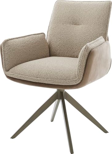 Esszimmerstuhl NELA-Flex Kreuzgestell breit Effektfinish Titan Materialmix Schlamm 360° drehbar Wippfunktion Esszimmerstuhl NELA-Flex Kreuzgestell breit Effektfinish Titan Materialmix Schlamm 360° drehbar Wippfunktion von DELIFE
