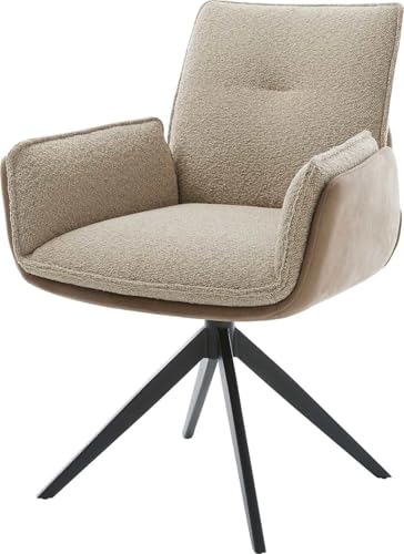 Esszimmerstuhl NELA-Flex Kreuzgestell breit Schwarz Materialmix Schlamm 360° drehbar Wippfunktion Esszimmerstuhl NELA-Flex Kreuzgestell breit Schwarz Materialmix Schlamm 360° drehbar Wippfunktion von DELIFE