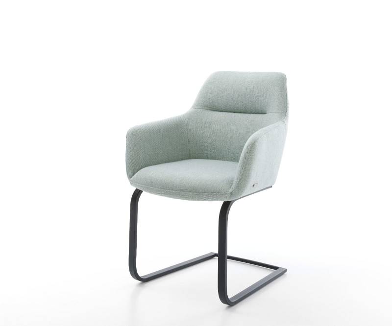 Schwingstuhl Pejo-Flex Stripes Mint Freischwinger flach Schwarz von DELIFE