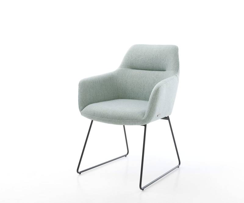 Armlehnstuhl Pejo-Flex Stripes Mint Kufengestell Schwarz von DELIFE