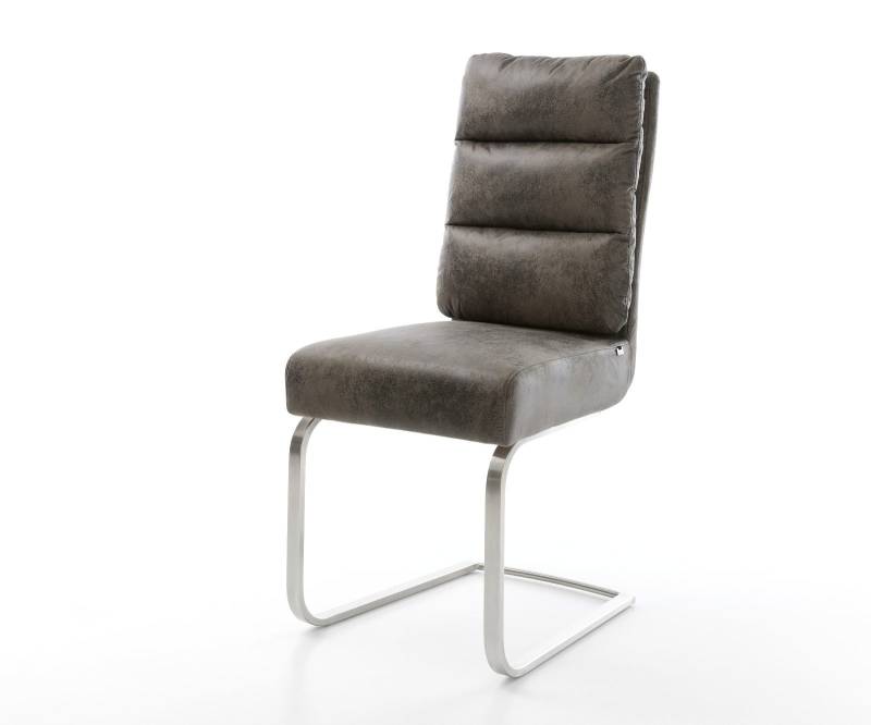 Freischwinger Pela-Flex Mikrofaser Grau Antik Freischwinger flach Edelstahl Taschenfederkern Freischwinger Pela-Flex Mikrofaser Grau Antik Freischwinger flach Edelstahl Taschenfederkern von DELIFE