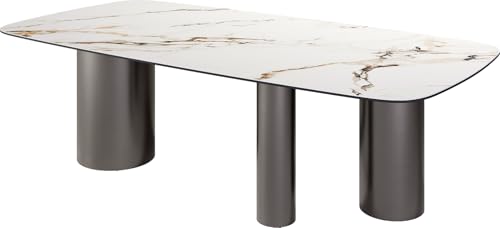 Esszimmertisch Edge Boot Keramik Calacatta Luxe Weiß-Gold-Grau 240x120 Troa Edelstahl Graphit Esszimmertisch Edge Boot Keramik Calacatta Luxe Weiß-Gold-Grau 240x120 Troa Edelstahl Graphit von DELIFE