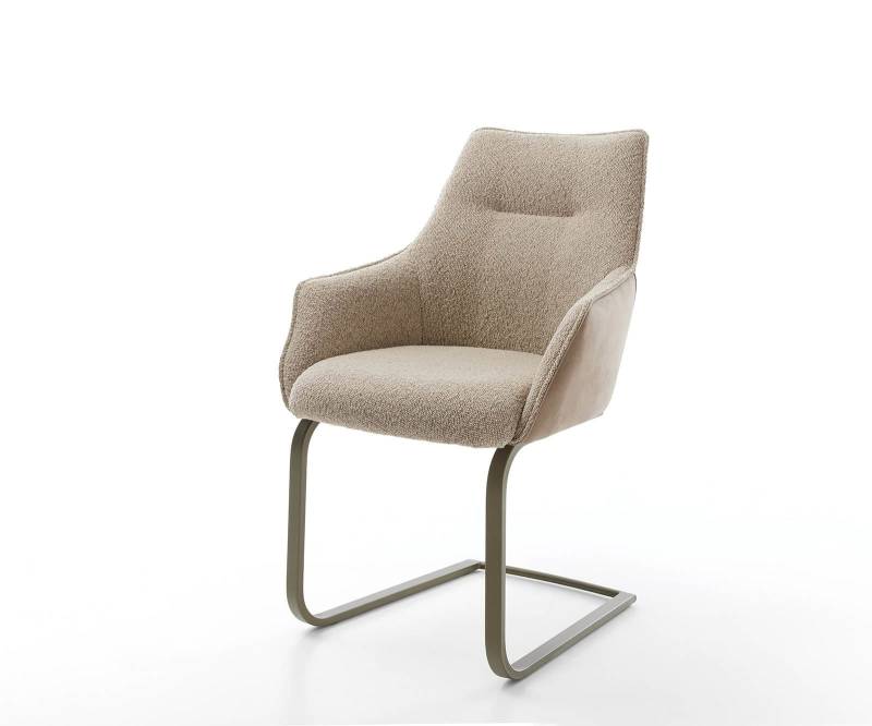 Freischwinger Alja-Flex mit Armlehnen Materialmix Schlamm Freischwinger flach Effektfinish Titan Taschenfederkern Freischwinger Alja-Flex mit Armlehnen Materialmix Schlamm Freischwinger flach Effektfinish Titan Taschenfederkern von DELIFE