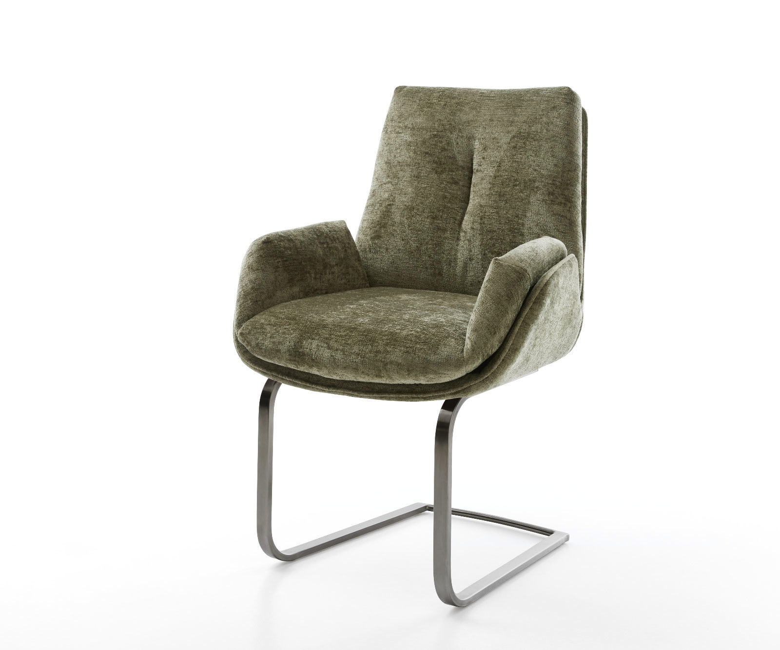 Freischwinger Clea-Flex Chenille Olive Freischwinger flach Graphit Freischwinger Clea-Flex Chenille Olive Freischwinger flach Graphit von DELIFE