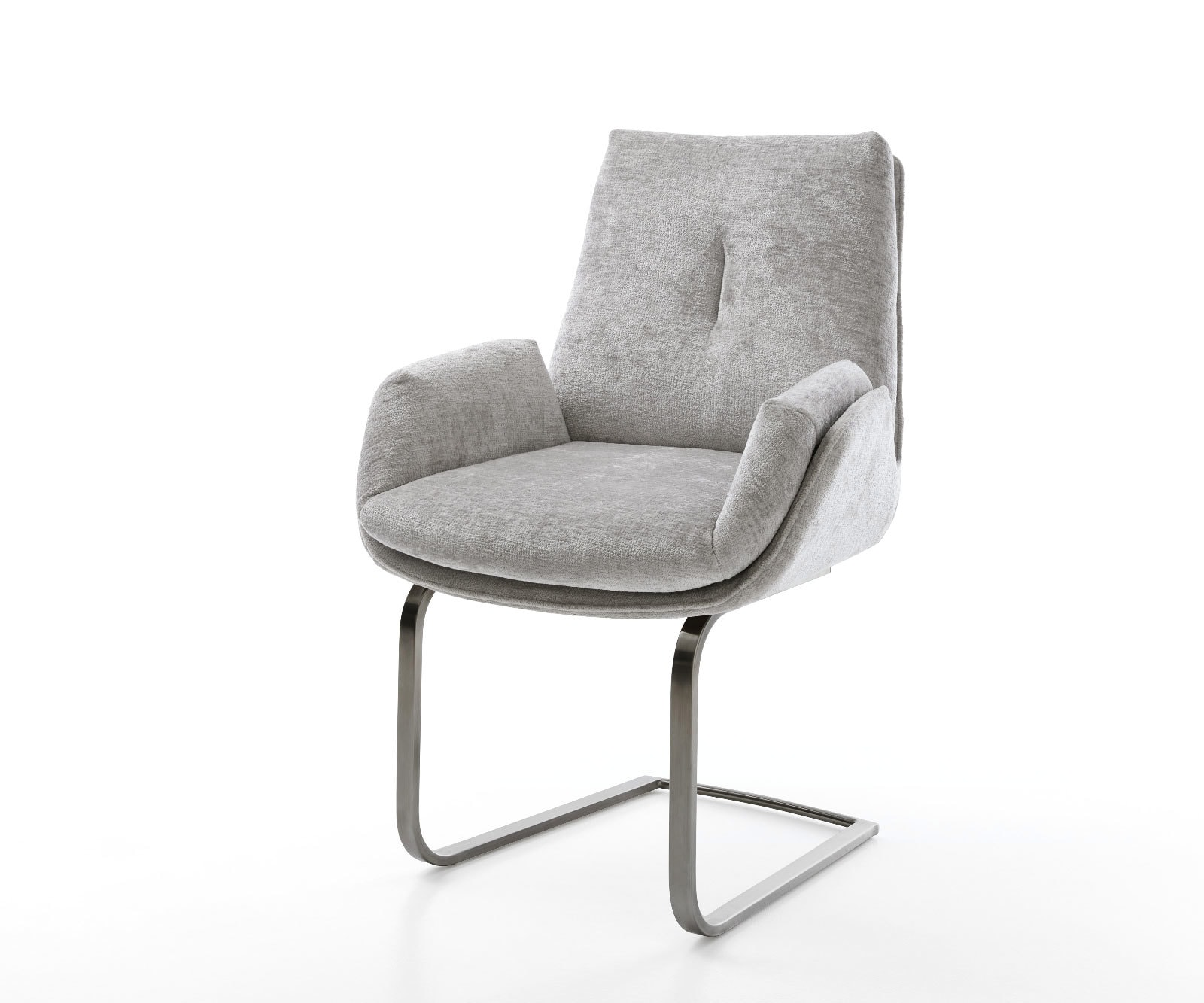Freischwinger Clea-Flex Chenille Silbergrau Freischwinger flach Graphit Freischwinger Clea-Flex Chenille Silbergrau Freischwinger flach Graphit von DELIFE