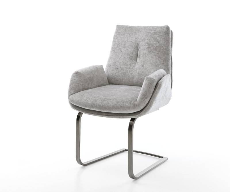 Freischwinger Clea-Flex Chenille Silbergrau Freischwinger flach Graphit von DELIFE