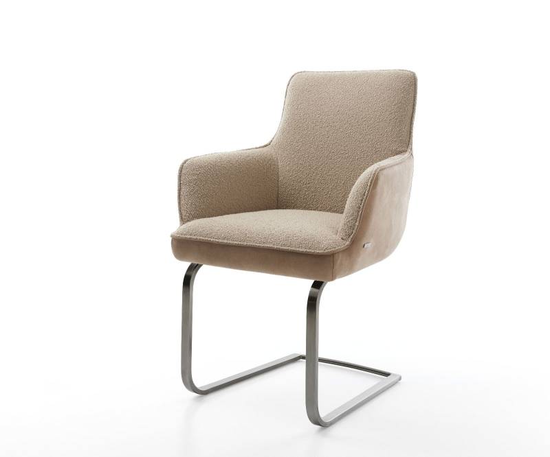 Freischwinger Heira-Flex mit Armlehnen Materialmix Schlamm Freischwinger flach Graphit Taschenfederkern Freischwinger Heira-Flex mit Armlehnen Materialmix Schlamm Freischwinger flach Graphit Taschenfederkern von DELIFE