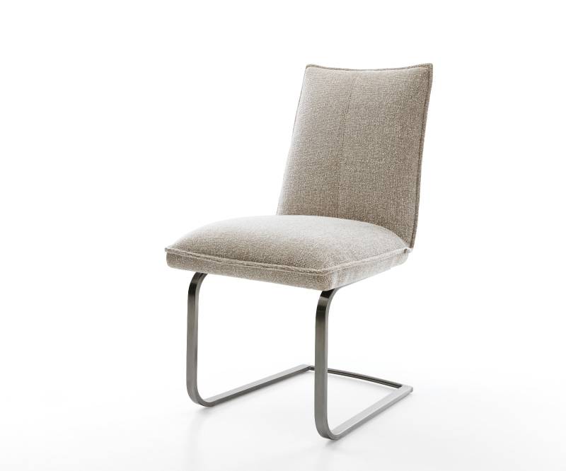 Freischwinger Lelio-Flex Webstoff Soft Beige Freischwinger flach Graphit Taschenfederkern von DELIFE