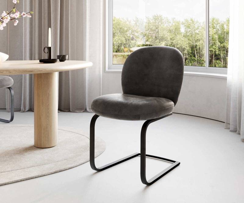 Freischwinger Nube-Flex Mikrofaser Anthrazit Vintage Freischwinger flach Schwarz Taschenfederkern Freischwinger Nube-Flex Mikrofaser Anthrazit Vintage Freischwinger flach Schwarz Taschenfederkern von DELIFE