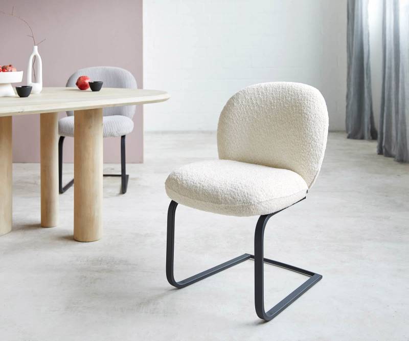 Freischwinger Nube-Flex Bouclé Weiß Freischwinger flach Schwarz Taschenfederkern Freischwinger Nube-Flex Bouclé Weiß Freischwinger flach Schwarz Taschenfederkern von DELIFE