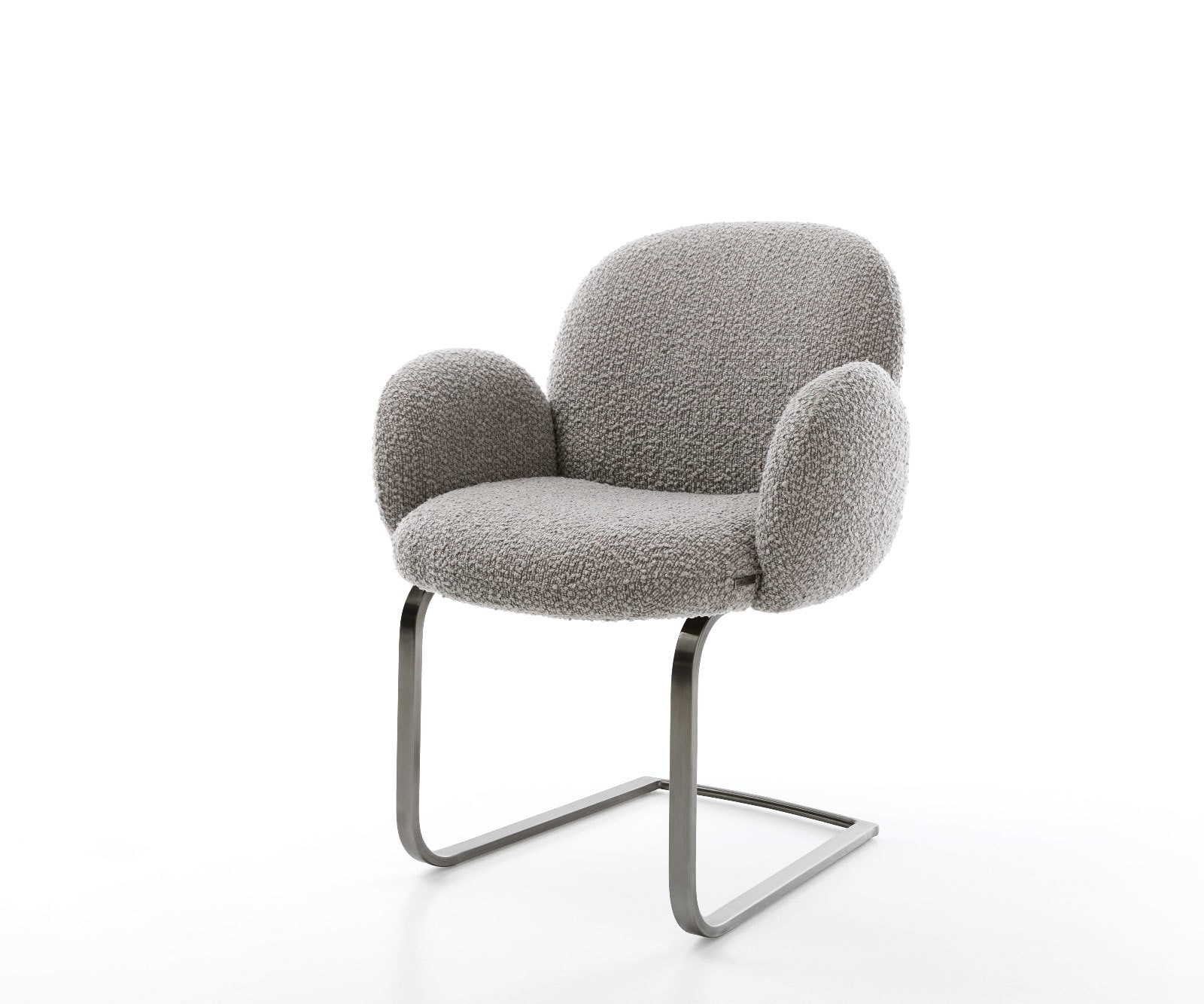 Freischwinger Nube-Flex mit Armlehnen Bouclé Silbergrau Freischwinger flach Graphit Taschenfederkern Freischwinger Nube-Flex mit Armlehnen Bouclé Silbergrau Freischwinger flach Graphit Taschenfederkern von DELIFE