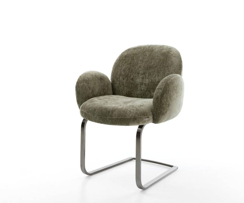 Freischwinger Nube-Flex mit Armlehnen Chenille Olive Freischwinger flach Graphit Taschenfederkern Freischwinger Nube-Flex mit Armlehnen Chenille Olive Freischwinger flach Graphit Taschenfederkern von DELIFE