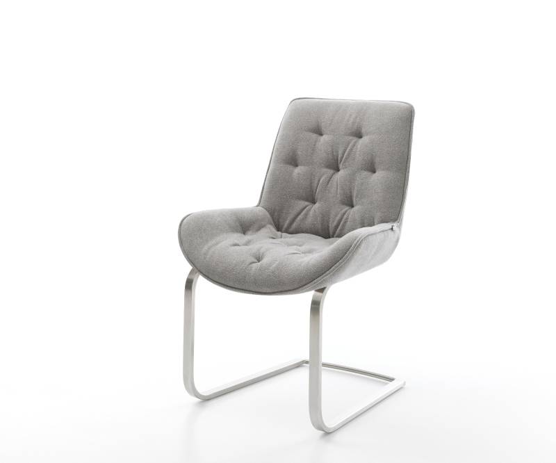 Freischwinger Taimi-Flex Strukturstoff Soft Grau Freischwinger flach Edelstahl Freischwinger Taimi-Flex Strukturstoff Soft Grau Freischwinger flach Edelstahl von DELIFE