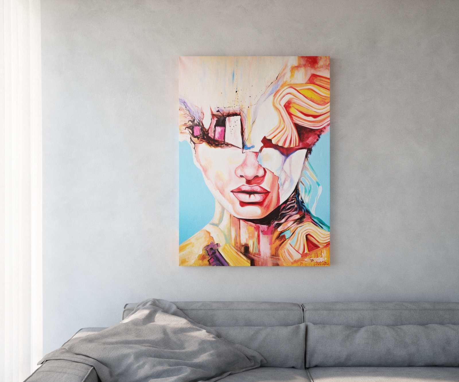 Gemälde Expression Mehrfarbig 100x140 cm Acryl auf Leinwand Gemälde Expression Mehrfarbig 100x140 cm Acryl auf Leinwand von DELIFE
