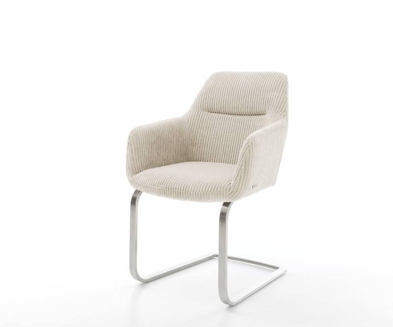 Freischwinger Pejo-Flex Cord Beige Freischwinger flach Edelstahl Taschenfederkern von DELIFE