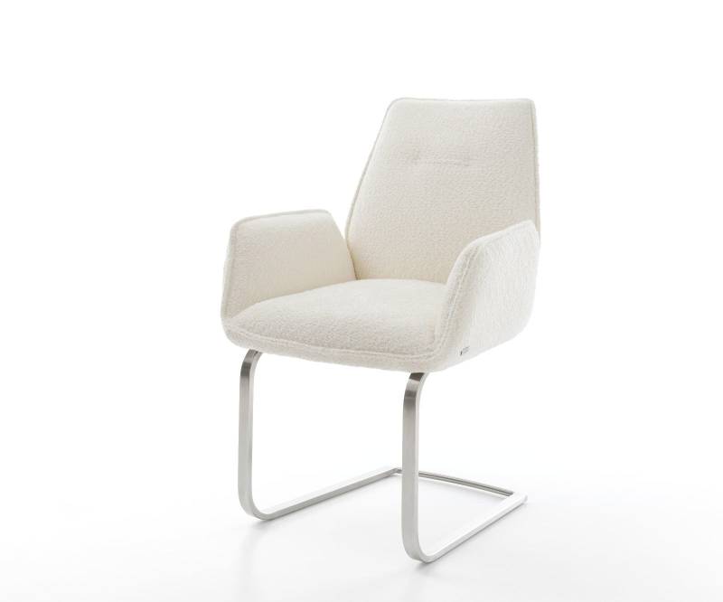 Freischwinger Zoa-Flex Bouclé Weiß Freischwinger flach Edelstahl Taschenfederkern Freischwinger Zoa-Flex Bouclé Weiß Freischwinger flach Edelstahl Taschenfederkern von DELIFE