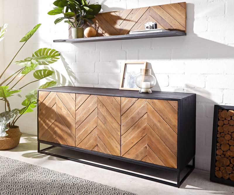 Sideboard Famke 145 cm Mango Teak 3 Türen von DELIFE