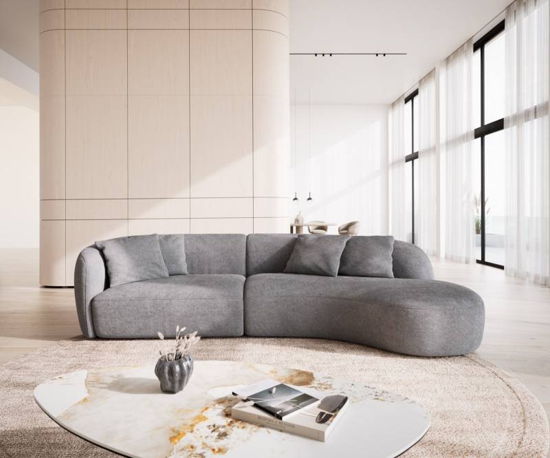 Sofa Mairi 330x160 cm Mikrofaser Grau von DELIFE