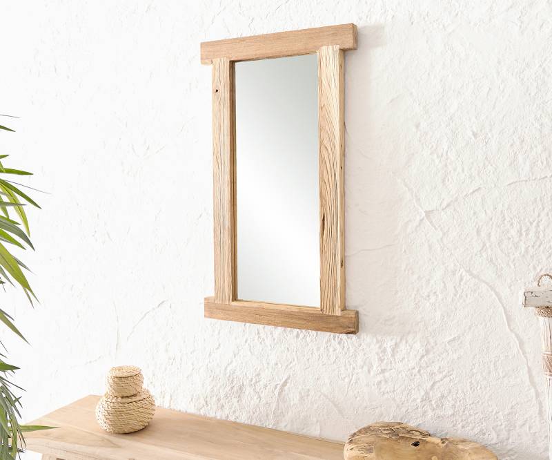 Spiegel Zain 40x70 cm Natur Teak Holz von DELIFE