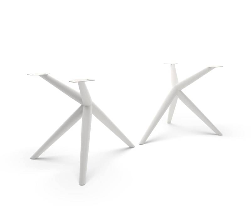Tischgestell Estelar rund Metall Weiß (2er-Set) von DELIFE