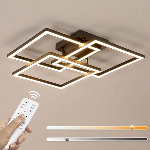 DELIPOP Deckenlampe LED Deckenleuchte Dimmbar mit Fernbedienung 40W Schwarz Wohnzimmerlampe aus Metall Modern Design Schlafzimmerlampe Küchenlampe Esstischlampe Bürolampe Flurlampe DELIPOP Deckenlampe LED Deckenleuchte Dimmbar mit Fernbedienung 40W Schwarz Wohnzimmerlampe aus Metall Modern Design Schlafzimmerlampe Küchenlampe Esstischlampe Bürolampe Flurlampe von DELIPOP