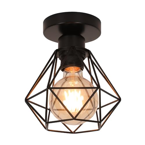 DELIPOP Deckenleuchte Vintage, Industrial Pendelleuchte aus Eisen Käfig, Retro Deckenlampe E27 Hängelampe Lampenschirm für Flur Studie Küche Büro Schlafzimmer DELIPOP Deckenleuchte Vintage, Industrial Pendelleuchte aus Eisen Käfig, Retro Deckenlampe E27 Hängelampe Lampenschirm für Flur Studie Küche Büro Schlafzimmer von DELIPOP